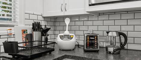 Microwave, oven, stovetop, dishwasher