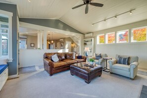 Smart TV, fireplace - 3-Home Coastal Retreat w/ Sauna, Firepit & Greenhouse | Seabright Haven (Coupeville)
