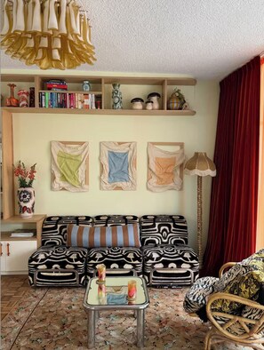 Living area - Retro-Coastal Gem | 4 Min Walk to Bronte Beach | Designer 1BR Flat (Bronte)