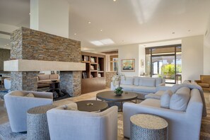 Lobby - Pool, Fireplace & Mountain Views at The Reserve | The Giraffe View House (Palm Desert)