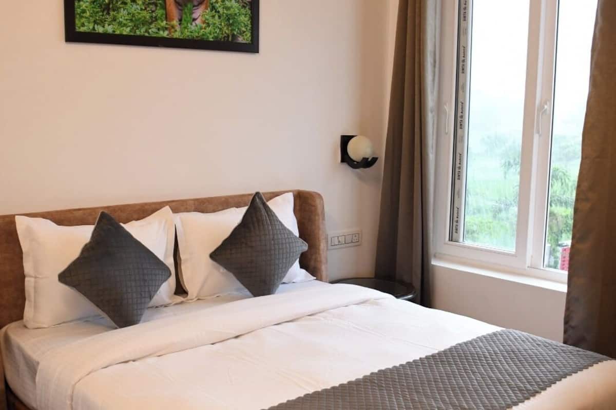 Escritorio, tabla de planchar con plancha, wifi gratis y ropa de cama