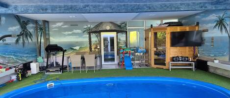 Indoor pool, a heated pool