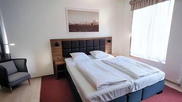 Een strijkplank/strijkijzer, gratis wifi