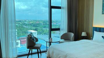 In-room safe, desk, laptop workspace, blackout drapes