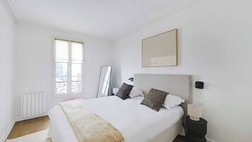 Desk, iron/ironing board, internet, bed sheets