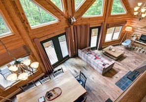 Living area - Scandinavian Luxury Log Home + Private Spa (Amherst)