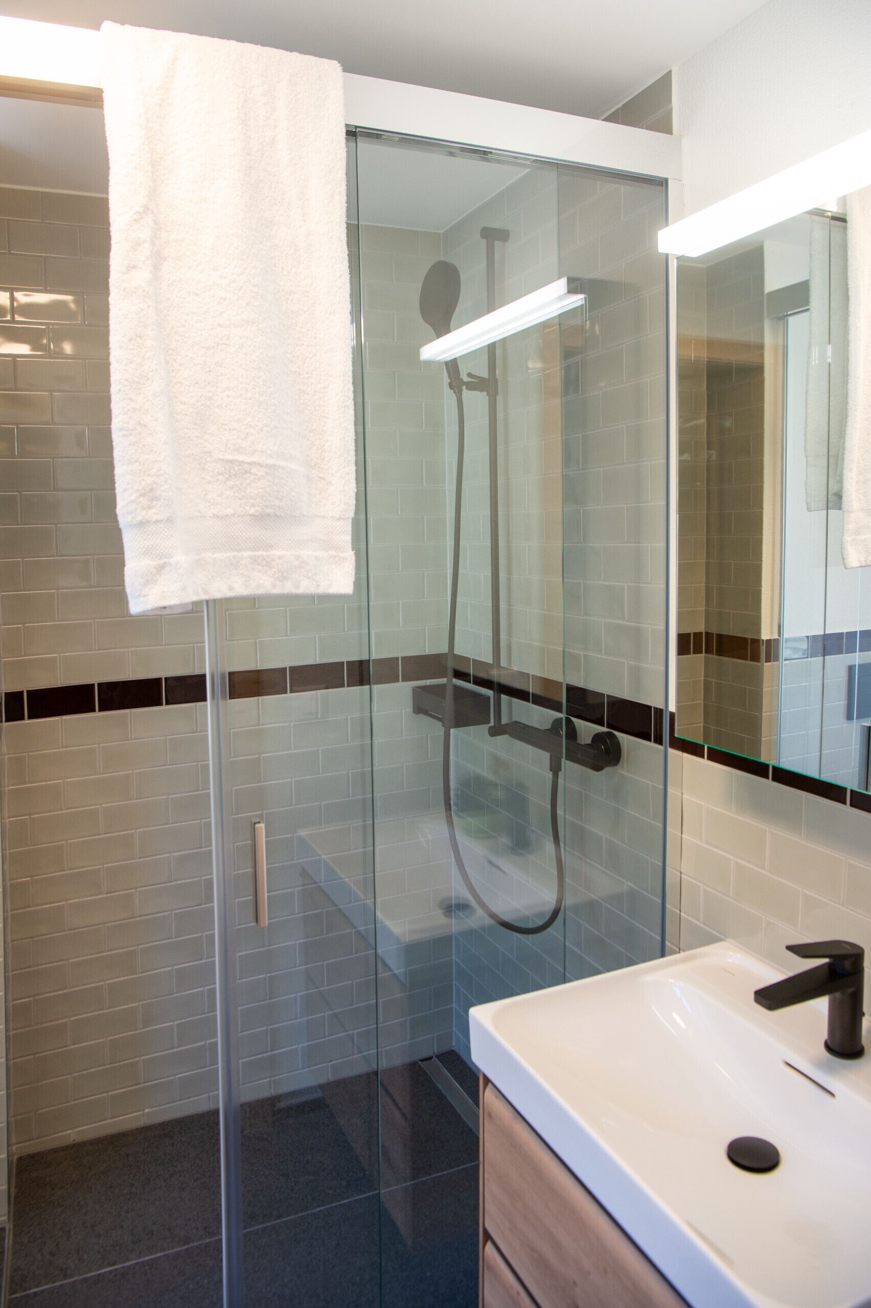 Ducha, secador de pelo, toallas