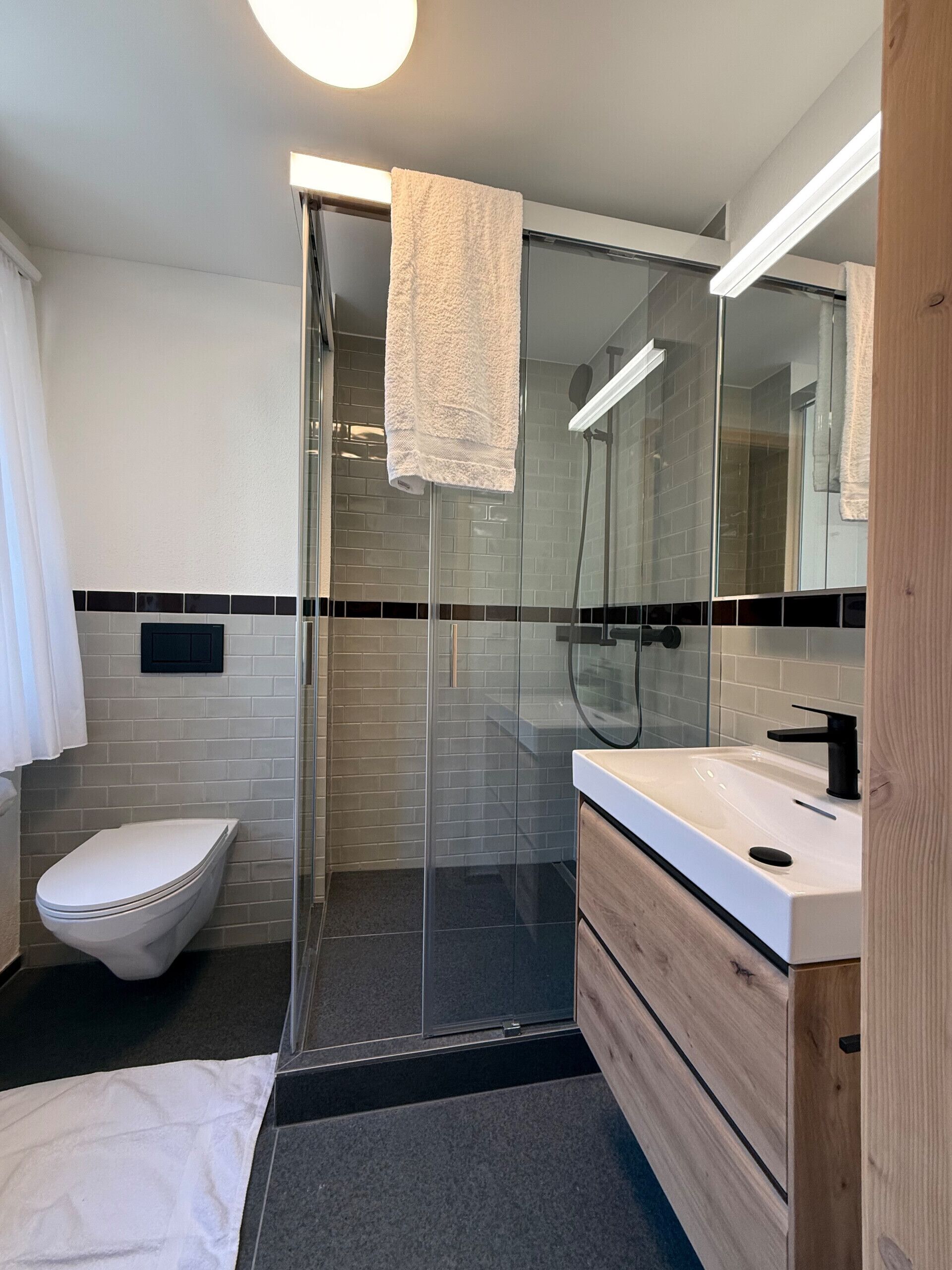 Dusche, Haartrockner, Handtücher