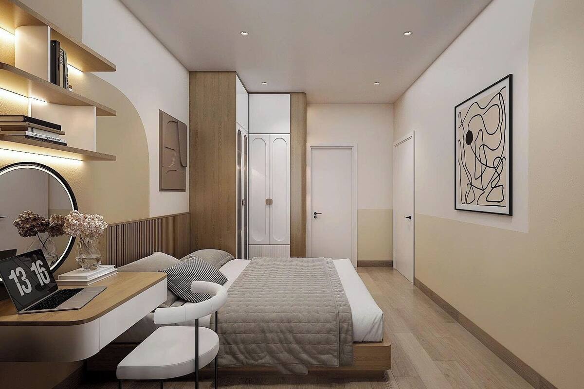 Escritorio y espacio para trabajar con laptop