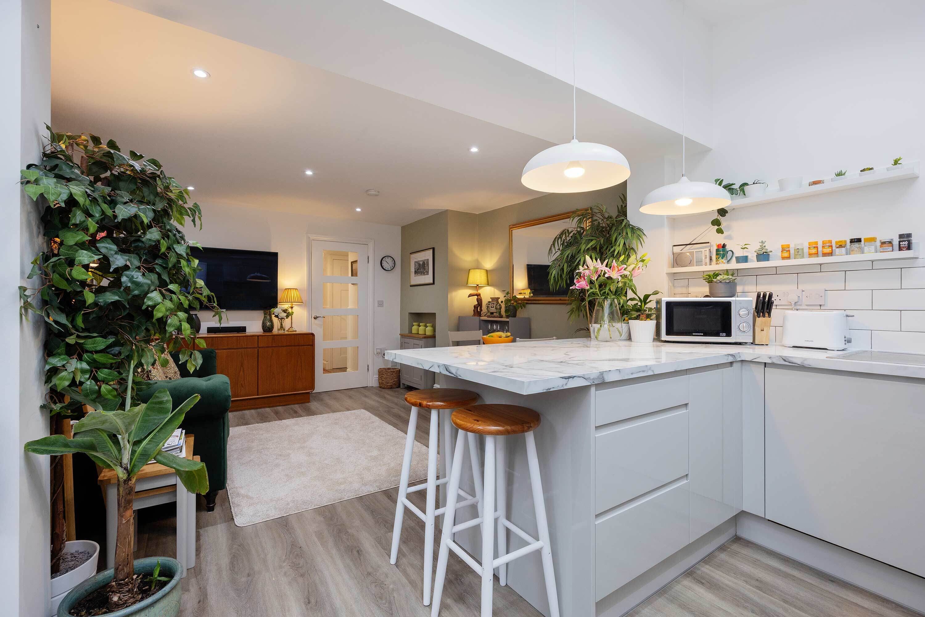 Fridge, microwave, dishwasher, toaster