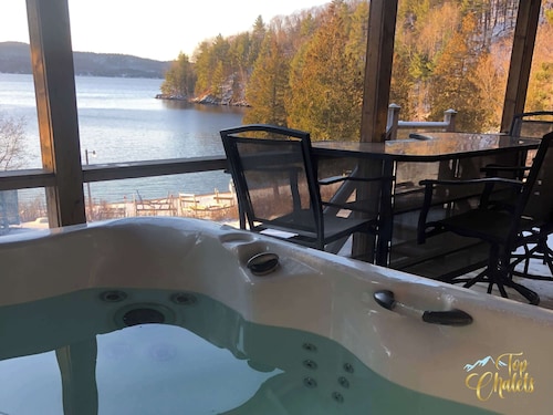 Front LAKE Simon HOT TUB 10 beds 16p BEACH private