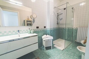 Dusche, Haartrockner, Bidet, Handtücher
