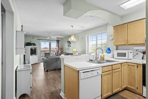 Fridge, microwave, oven, stovetop - 2 bedroom 2 bath condo. Sleeps 7. Walking distance to beach. Outdoor pool. (North Myrtle Beach)