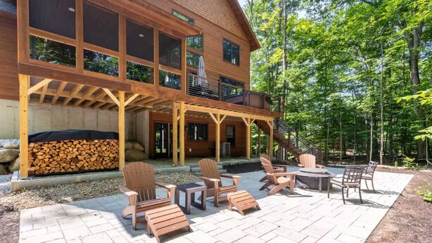 Unclassified image, 1 of 49, button - Riverfront Luxury at South Peak, Hot Tub, Fire Pit, Sleeps 12 (Lincoln)