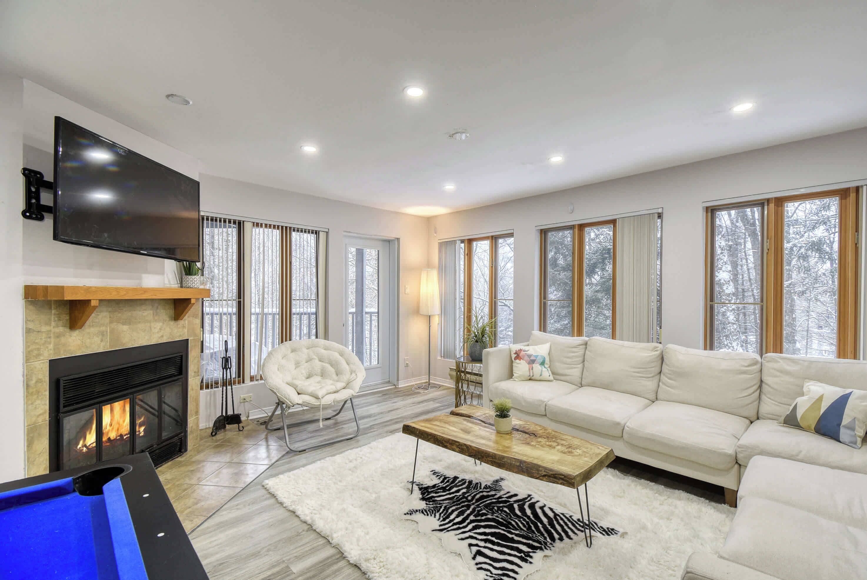 Télévision, cheminée