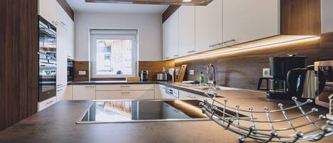 Kühlschrank, Mikrowelle, Ofen, Herdplatte