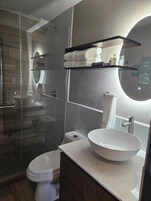 Basic Apartment, 2 Bedrooms, Balcony, City View | Bathroom | Shower, free toiletries, hair dryer, towels