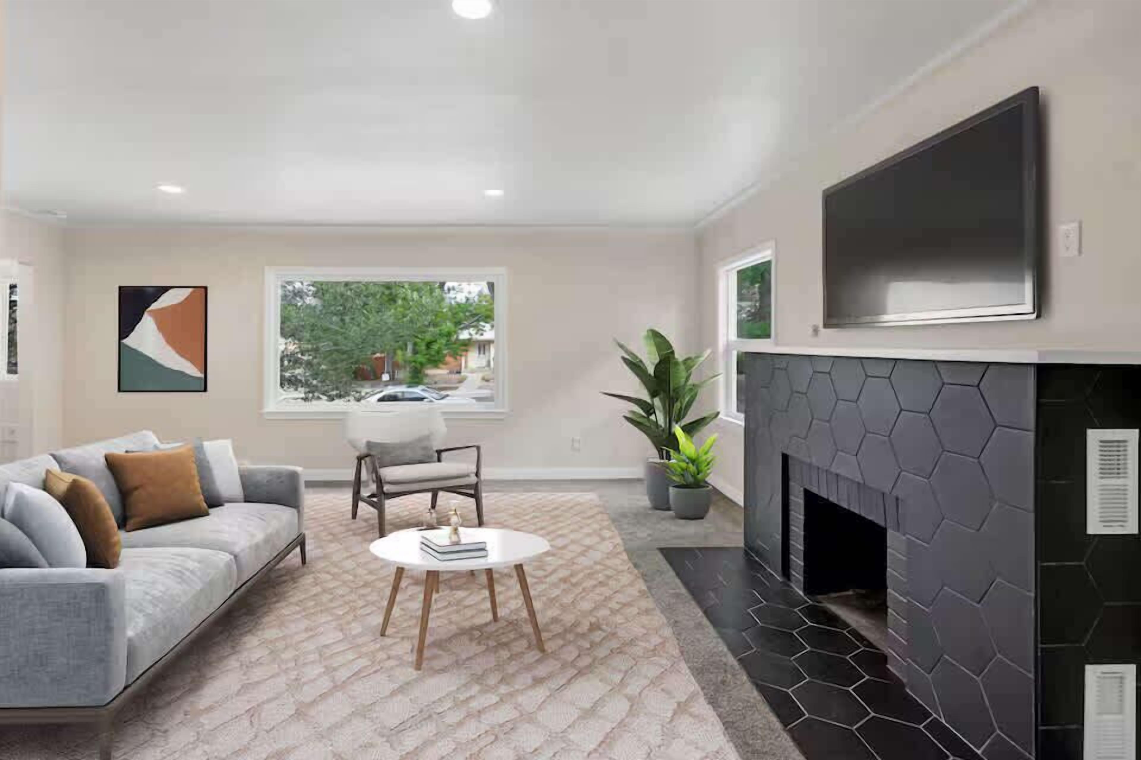 TV, peis og kontorer