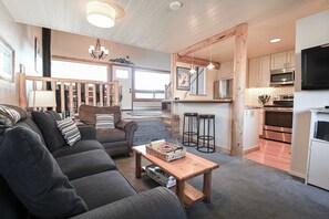 TV, fireplace, books - Snowcrest Classic Crested Butte! 2 Bed, 2bath (Crested Butte)