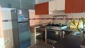 Een oven, een kookplaat, een vaatwasser