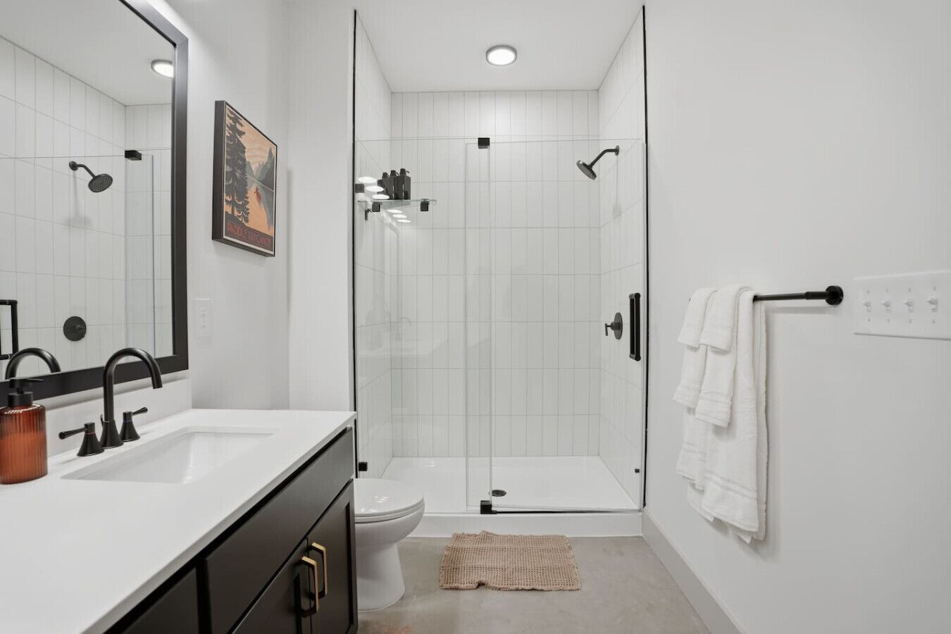 Hair dryer, towels