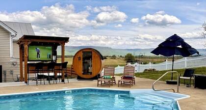 Farmhouse • Pool • Hot Tub • Fire Pit • Sauna • Mountain Views