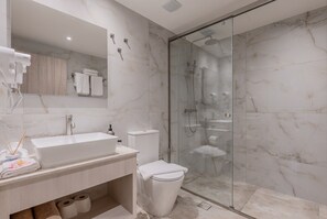 Villa | Bathroom - Casa Karinea, Stunning Villa Nestled in Karines (Agios Vasileios)
