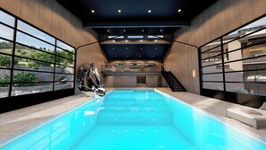 Indoor pool, a heated pool - The Halai: Bear Lake’s Most Extraordinary Estate (Sleeps 50) (Garden City)