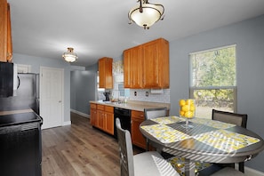 Microwave, oven, stovetop, dishwasher