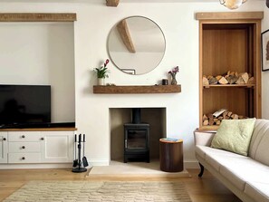 TV, fireplace - Mid-Century Gem - Heart of Frome (Frome)