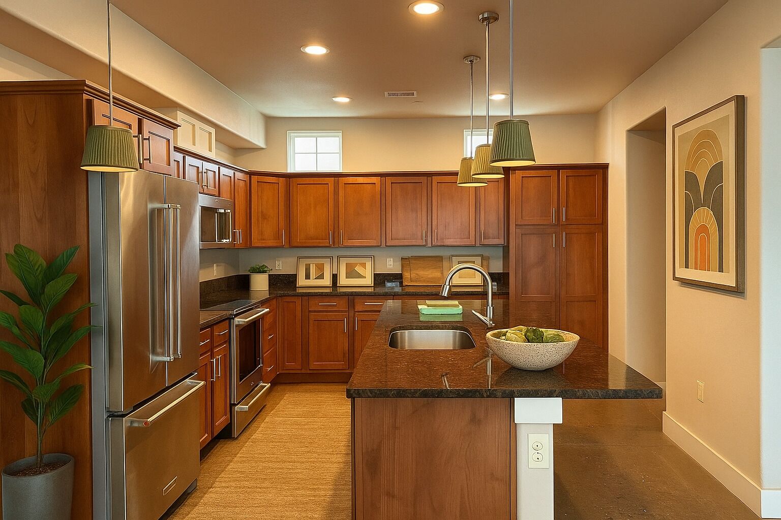 Frigorifero, microonde, forno, piano cottura