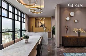 Presidential Suite, 2 Bedrooms, Club lounge access, City View | Egyptian cotton sheets, premium bedding, down duvets