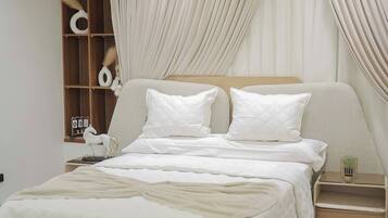 1 slaapkamer, een strijkplank/strijkijzer, internet, beddengoed