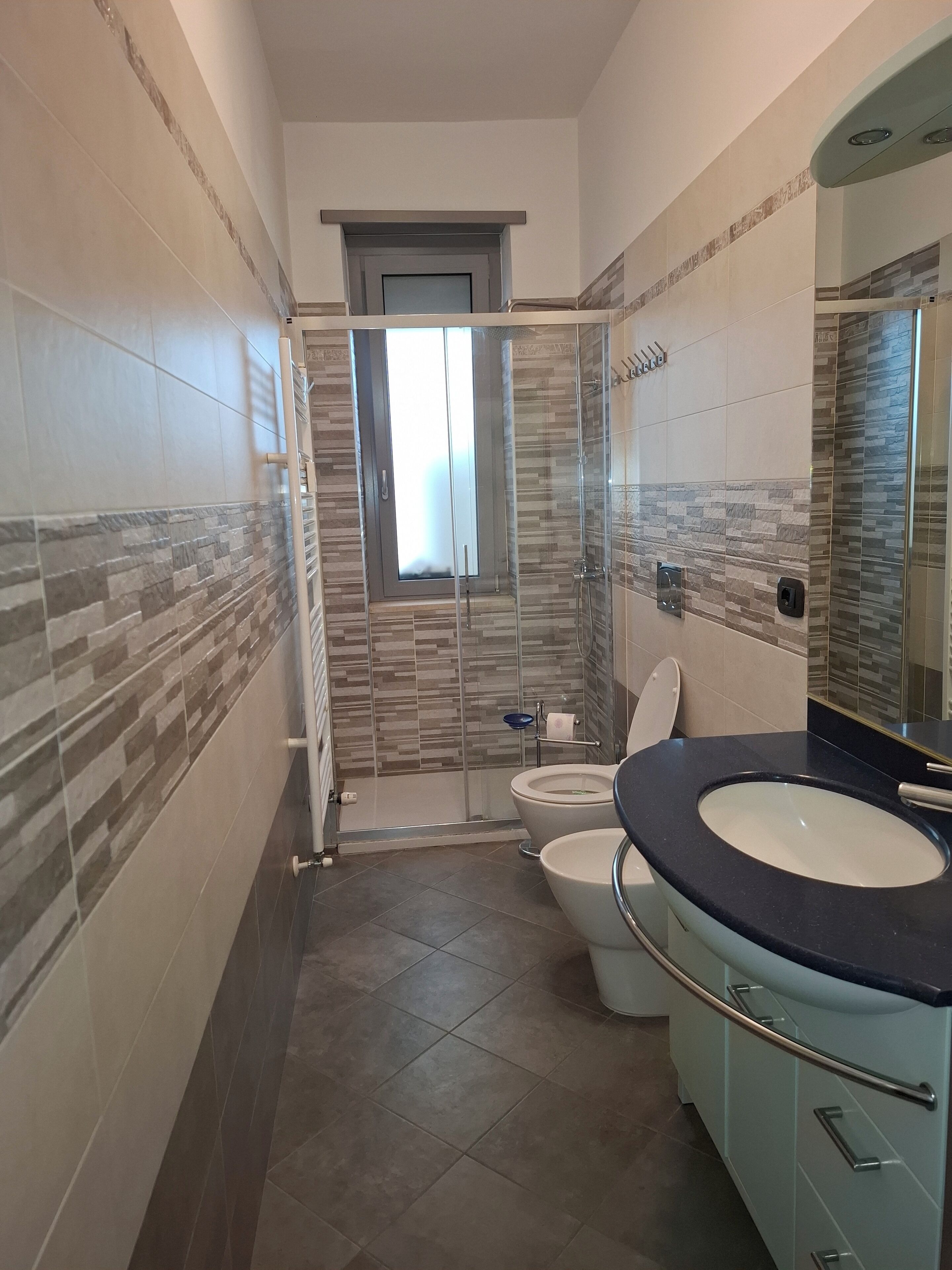 Dusche, Haartrockner, Bidet, Handtücher