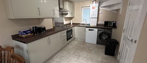 Microwave, oven, stovetop, dishwasher