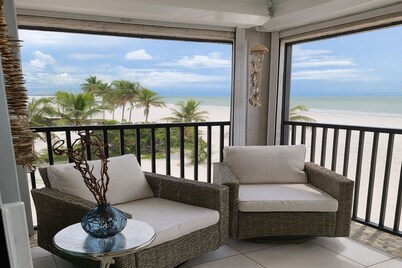 On the Beach, Gulf Front with Breathtaking Views.  Completely Remodeled in 2025.