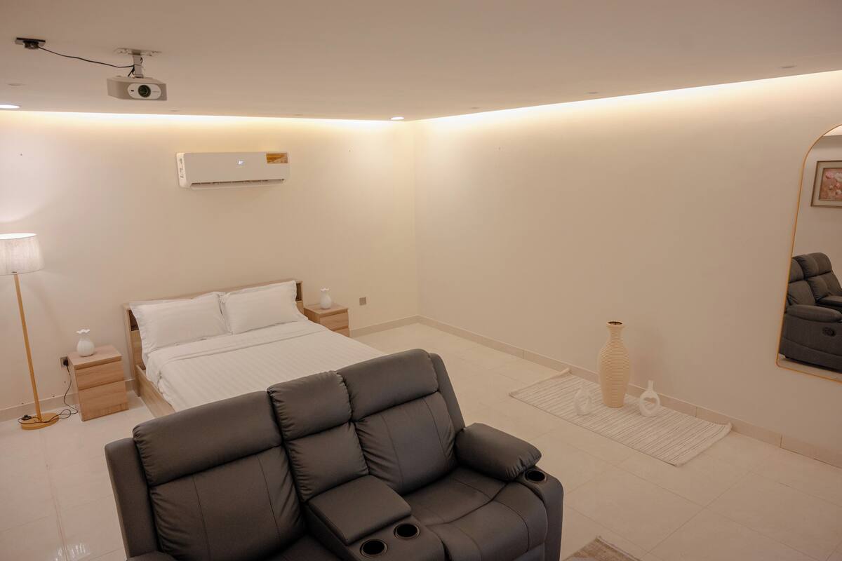 Lyxstuga - 1 sovrum - utsikt mot poolen | Gratis wi-fi