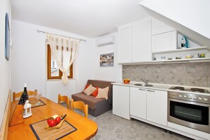 Apartment, 1 Queen Bed with Sofa bed | Private kitchen | Full-sized fridge, stovetop, cookware/dishes/utensils - Apartment Center Marija best location (Vodice)