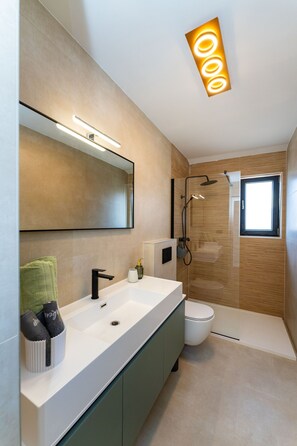 House | Bathroom | Bathtub, hair dryer - Modern Family Villa in Biograd (Biograd na Moru)