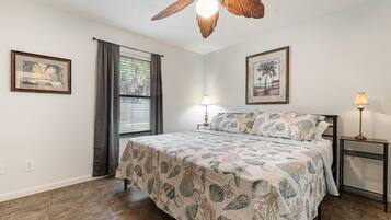 2 bedrooms, desk, iron/ironing board, WiFi (free)
