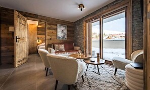 Living area - Apartment for 6 People in a new Residence on the Snow Front (Fontcouverte-la-Toussuire)