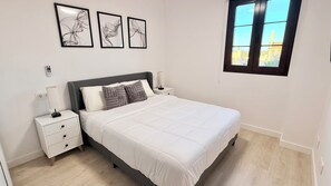 2 bedrooms, desk, iron/ironing board, travel cot