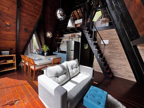 Smart TV, lareira, livros