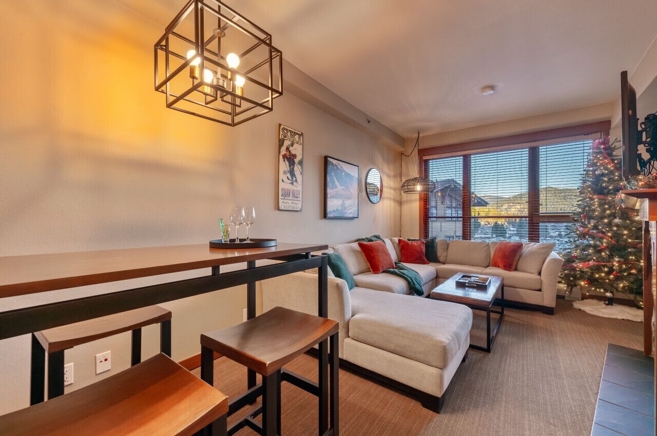 Televisión, chimenea, libros y estéreo 