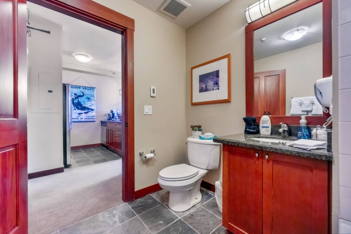 Hair dryer, towels