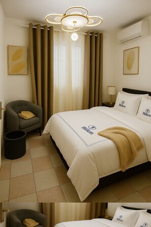 4 عدّة غرف نوم ومكواة/لوح كي وواي فاي وملاءات أسرّة