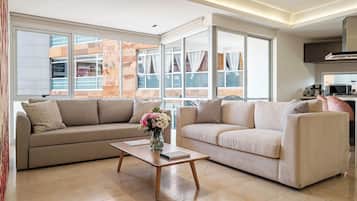 Appartement, 1 grand lit et 1 canapé-lit, balcon, vue ville (Hares Polanco-705) | Coin séjour