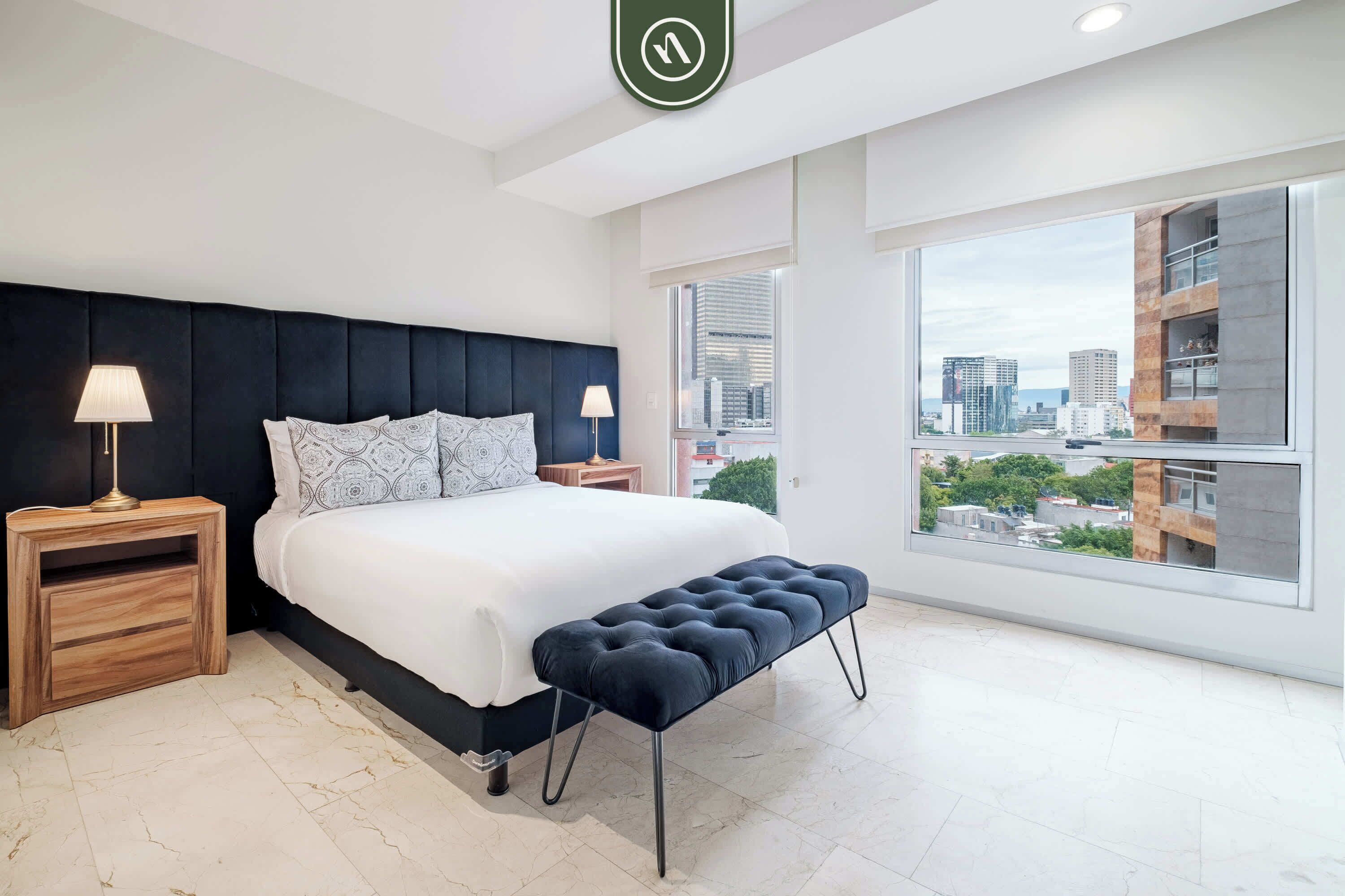 公寓, 1 張加大雙人床和 1 張沙發床, 陽台, 城市景觀 (Hares Polanco-705) | 1 間臥室、獨特裝潢、布置獨特