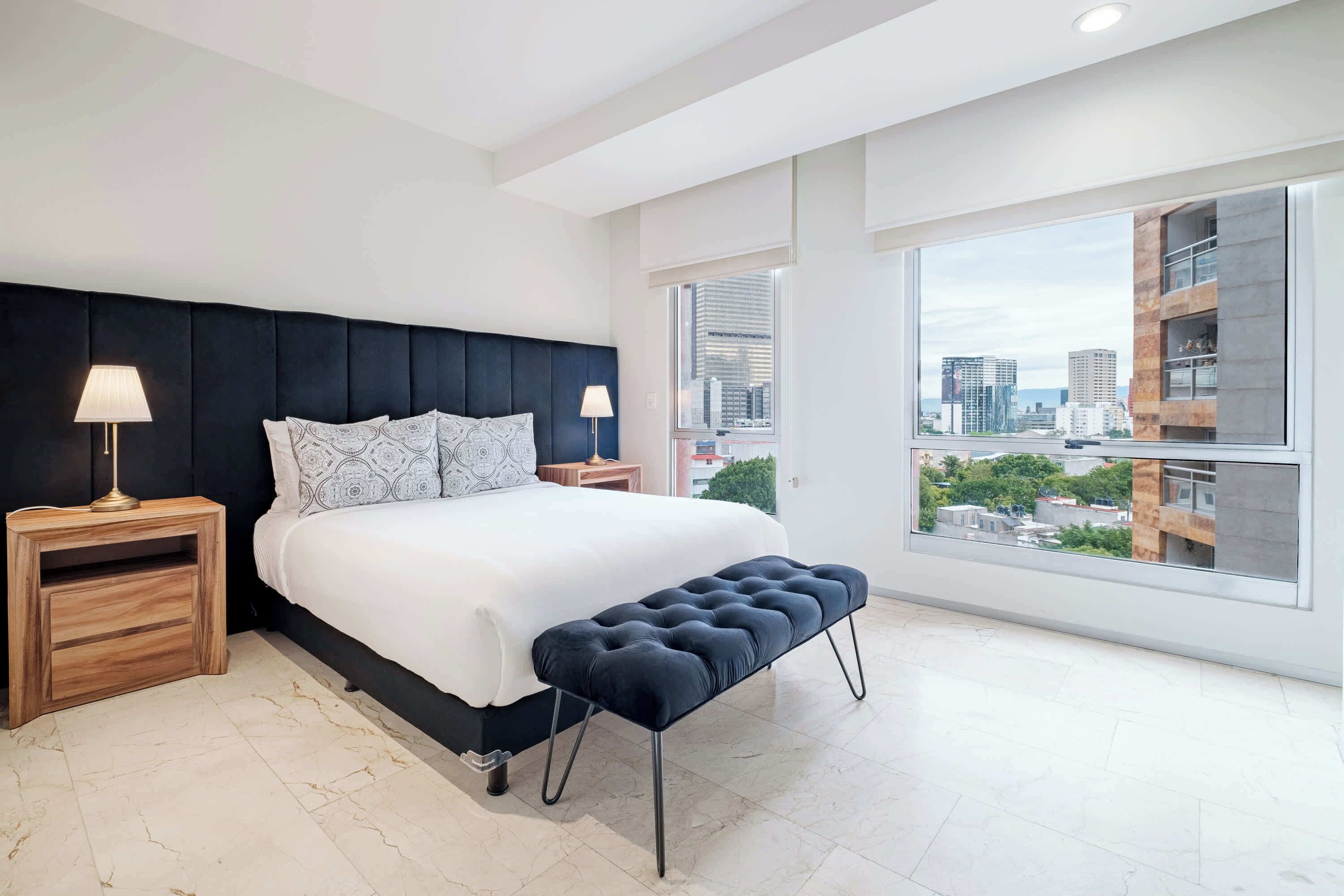 Lejlighed - 1 queensize-seng med sovesofa - balkon - byudsigt (Hares Polanco-705) | 1 soveværelse, individuelt design, individuel indretning