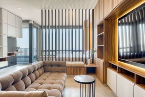 Studio, 1 queensize bed, keuken, uitzicht op de stad (Be Grand Reforma 3805) | Woonruimte